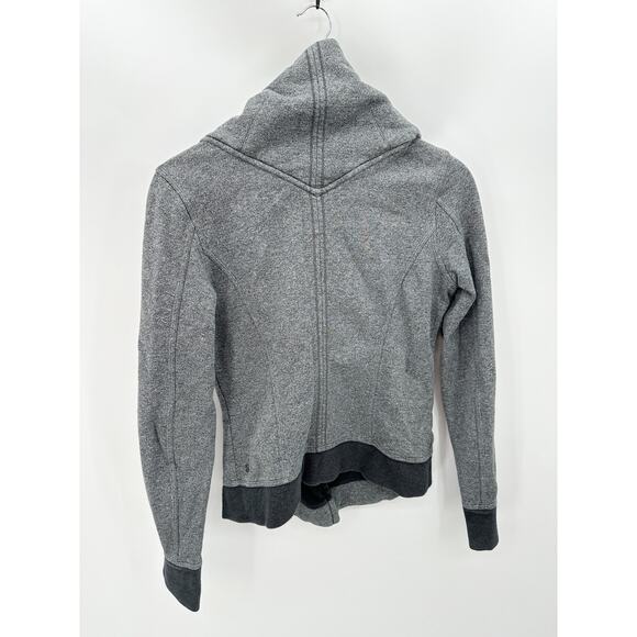 Lululemon Jacket Women 8 Grey Karmacollected Collared Cotton Fleece Super Soft - Picture 2 of 10